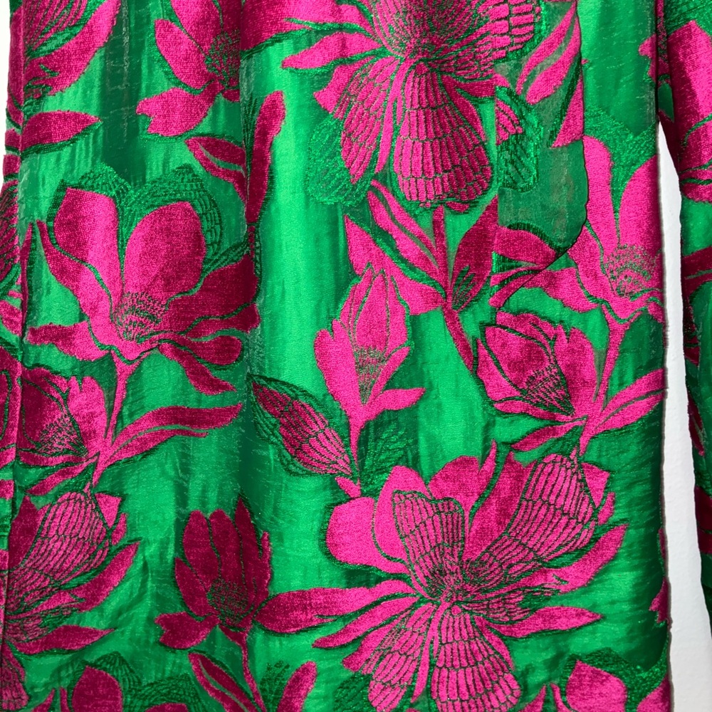 Eva Franco Green Pink Floral Wide-Leg Salinger Pants NEWChemile Bloom 10 No Tag - Picture 11 of 14